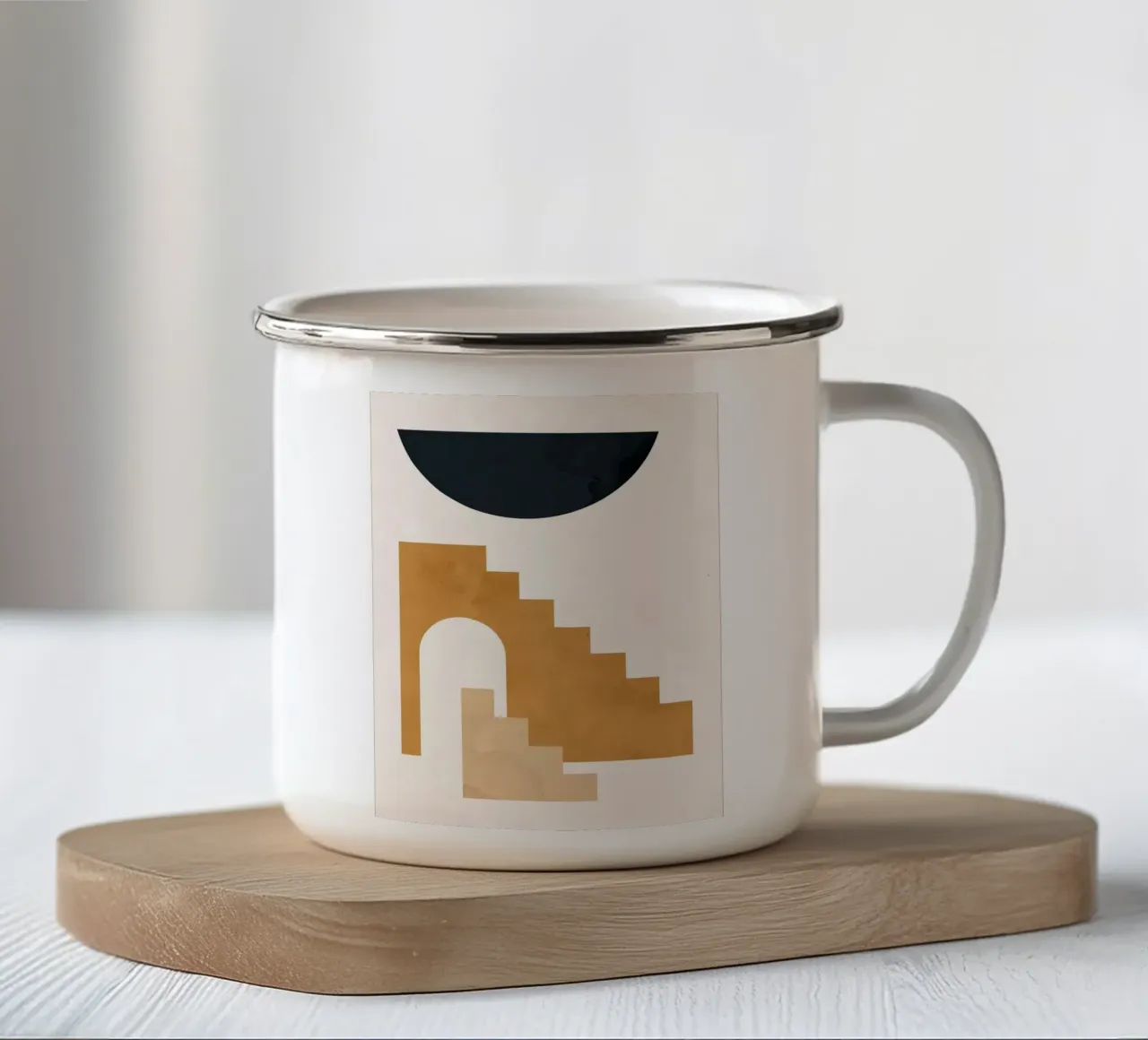 Forme geometriche tazza in smalto da Anna Müller