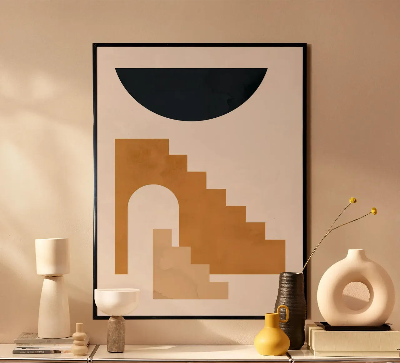 Forme geometriche poster con telaio in alluminio da Anna Müller
