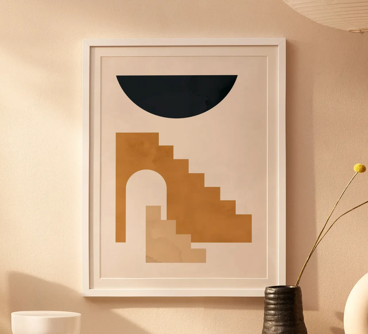 Forme geometriche poster con telaio in alluminio da Anna Müller