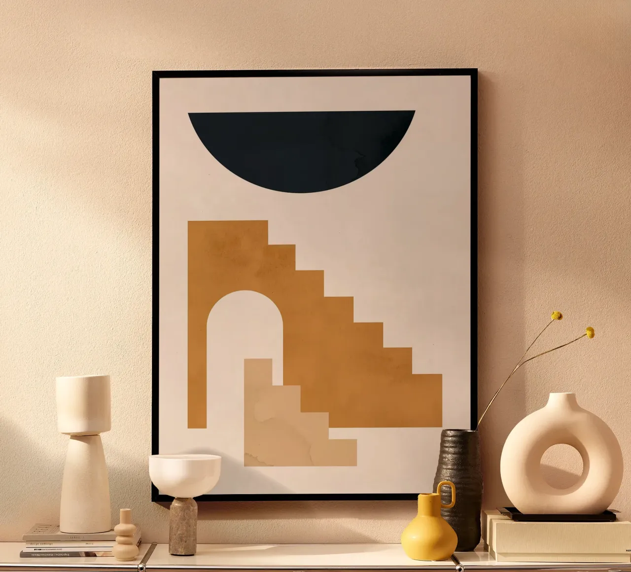 Forme geometriche poster con telaio in alluminio da Anna Müller