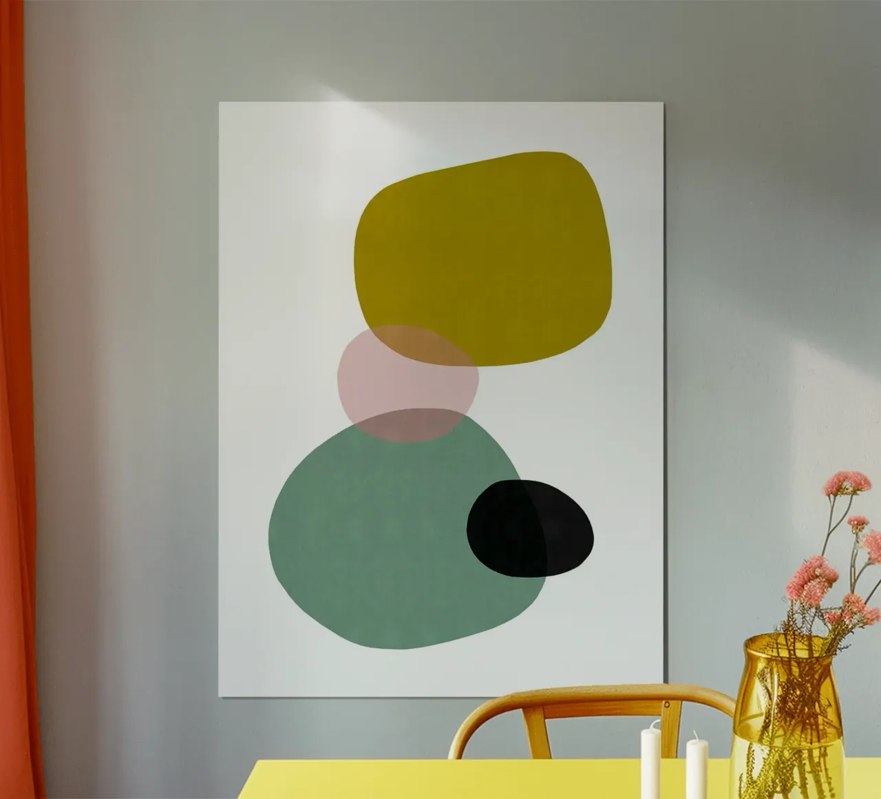 Astratto X poster con telaio in legno da Anna Müller