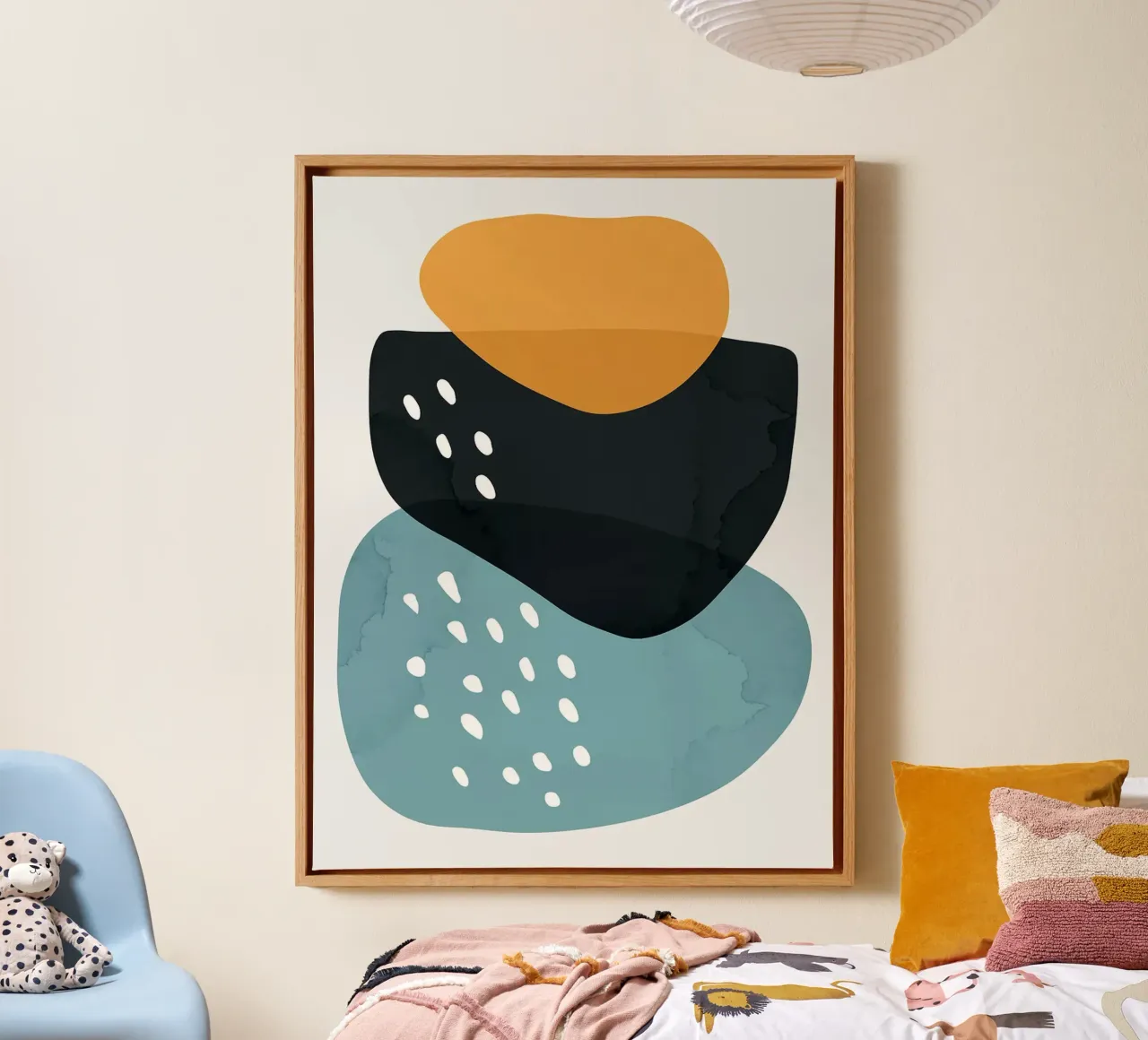 Color abstraction XVIII canvas with Floater frame by Anna Müller
