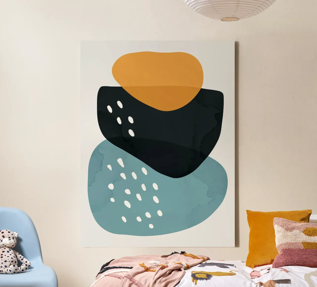 Color abstraction XVIII canvas with Floater frame by Anna Müller