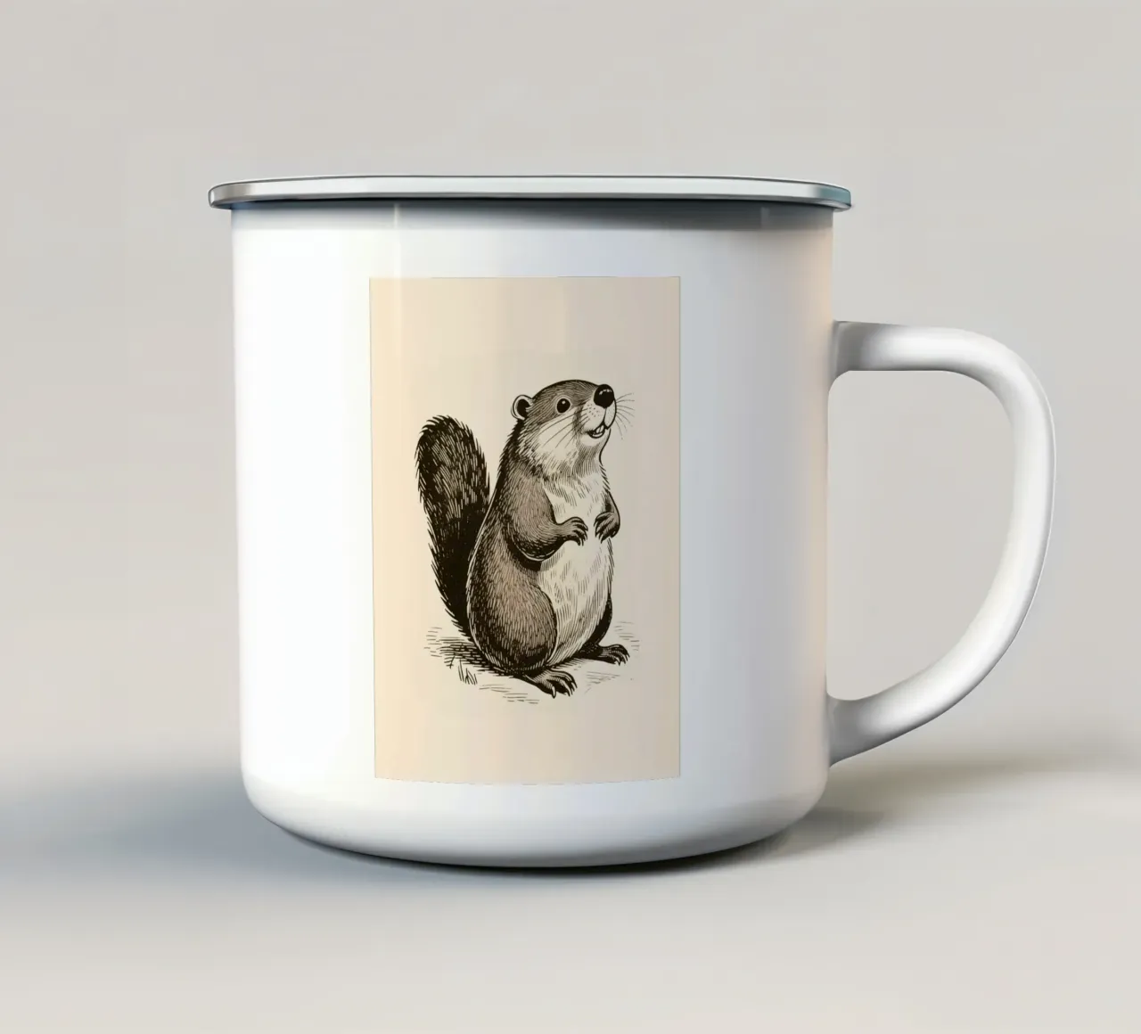 Castoro tazza in smalto da knowledge