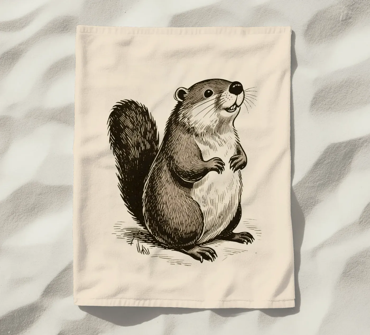 Bever strandhanddoek van knowledge