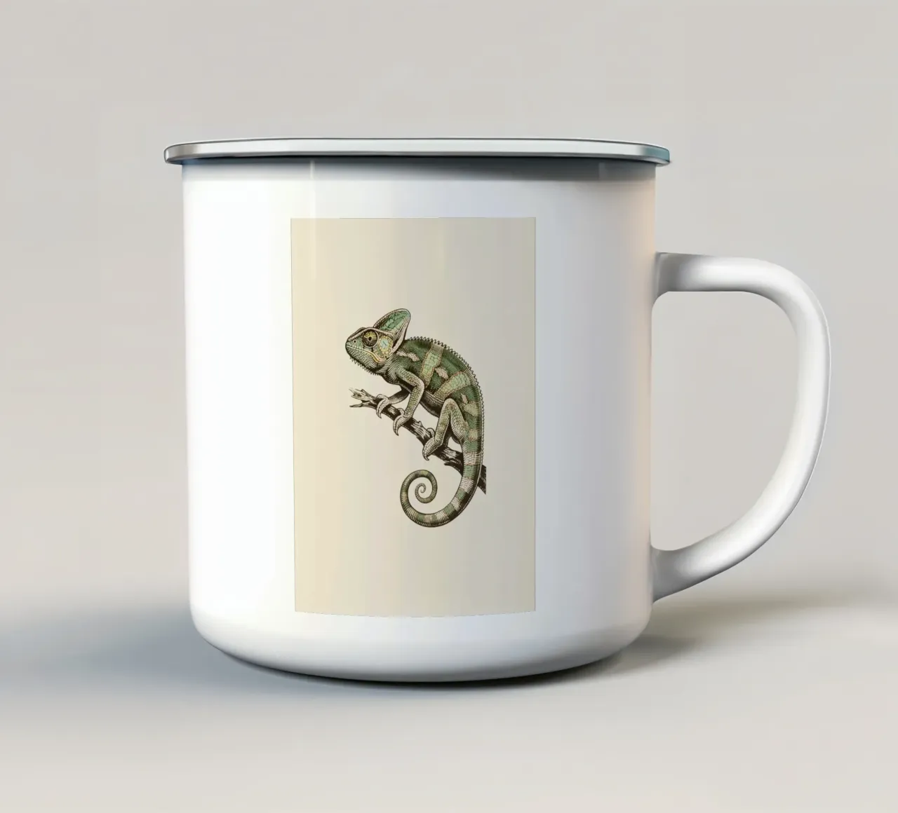 Camaleonte tazza in smalto da knowledge