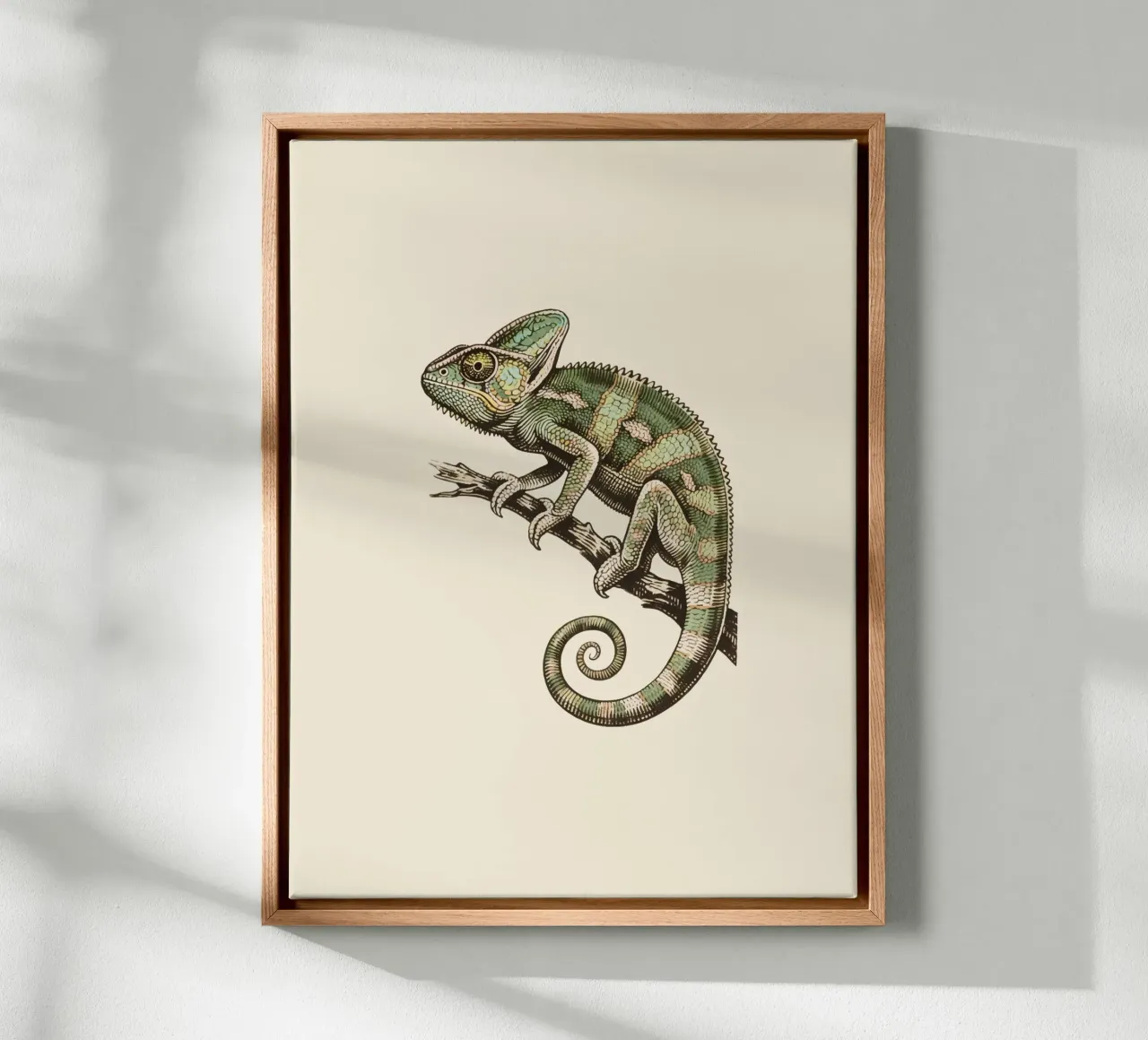 Chameleon canvas with Floater frame by knowledge