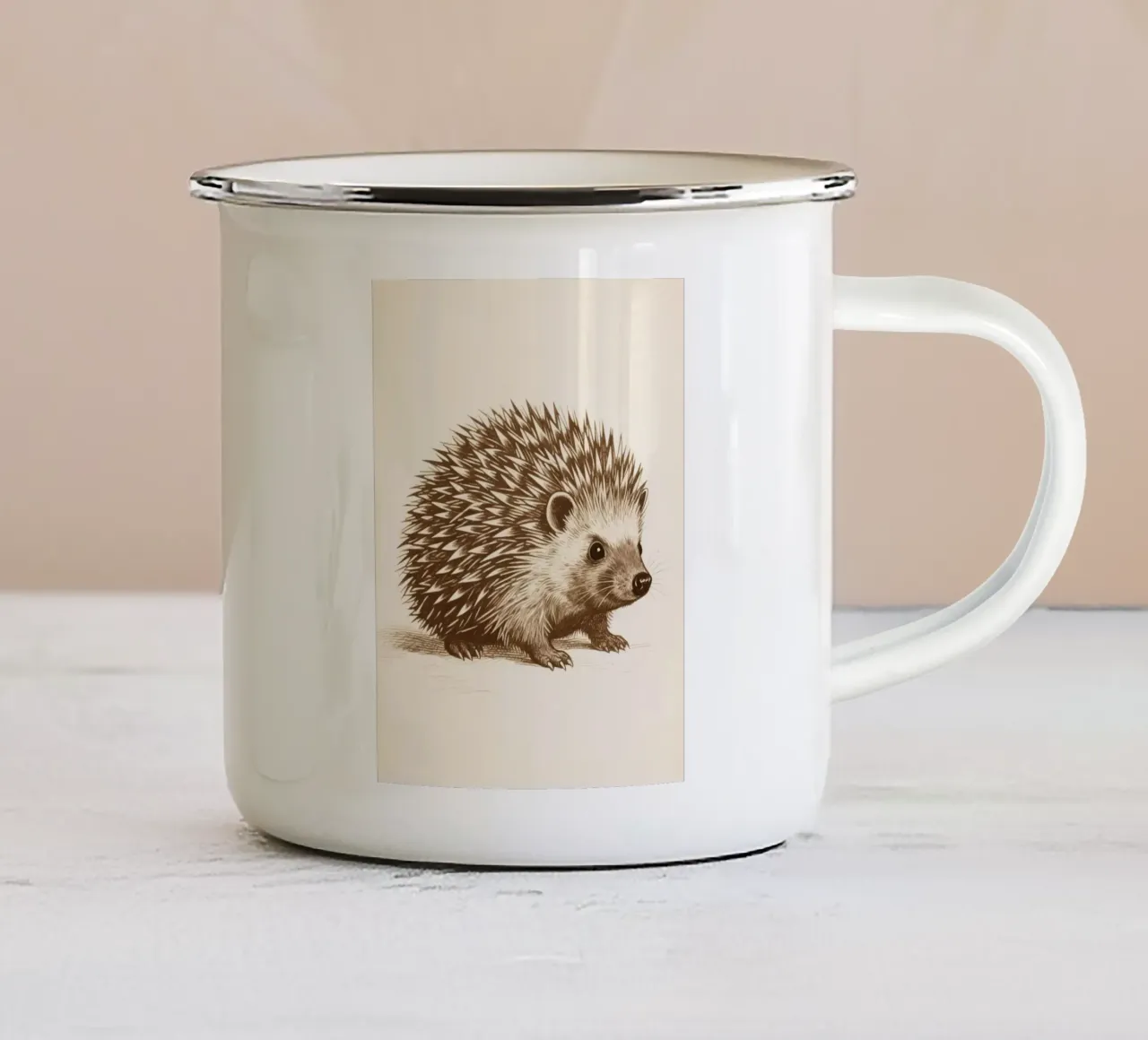 Istrice tazza in smalto da knowledge