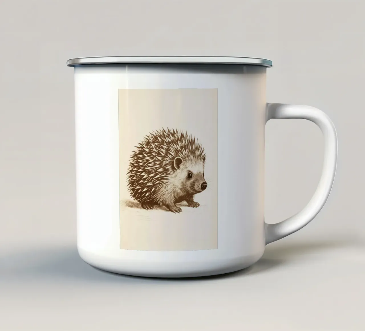 Istrice tazza in smalto da knowledge