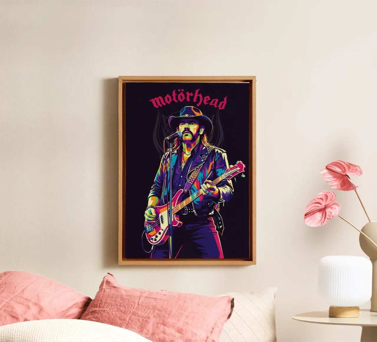 Arte tributo a Lemmy Kilmister tela con Cornice a cassetta da Hantamrata