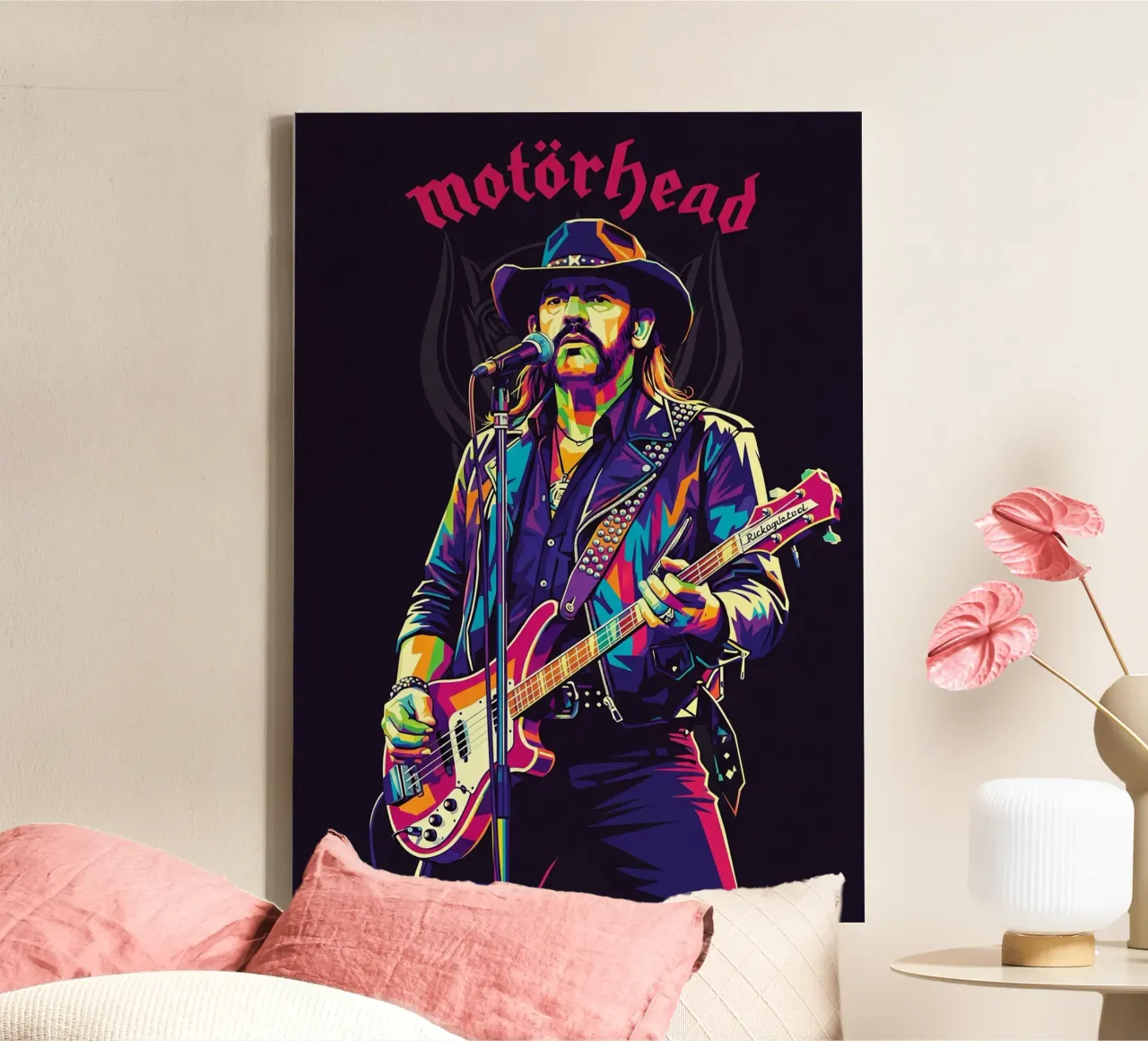Arte tributo a Lemmy Kilmister tela con Cornice a cassetta da Hantamrata