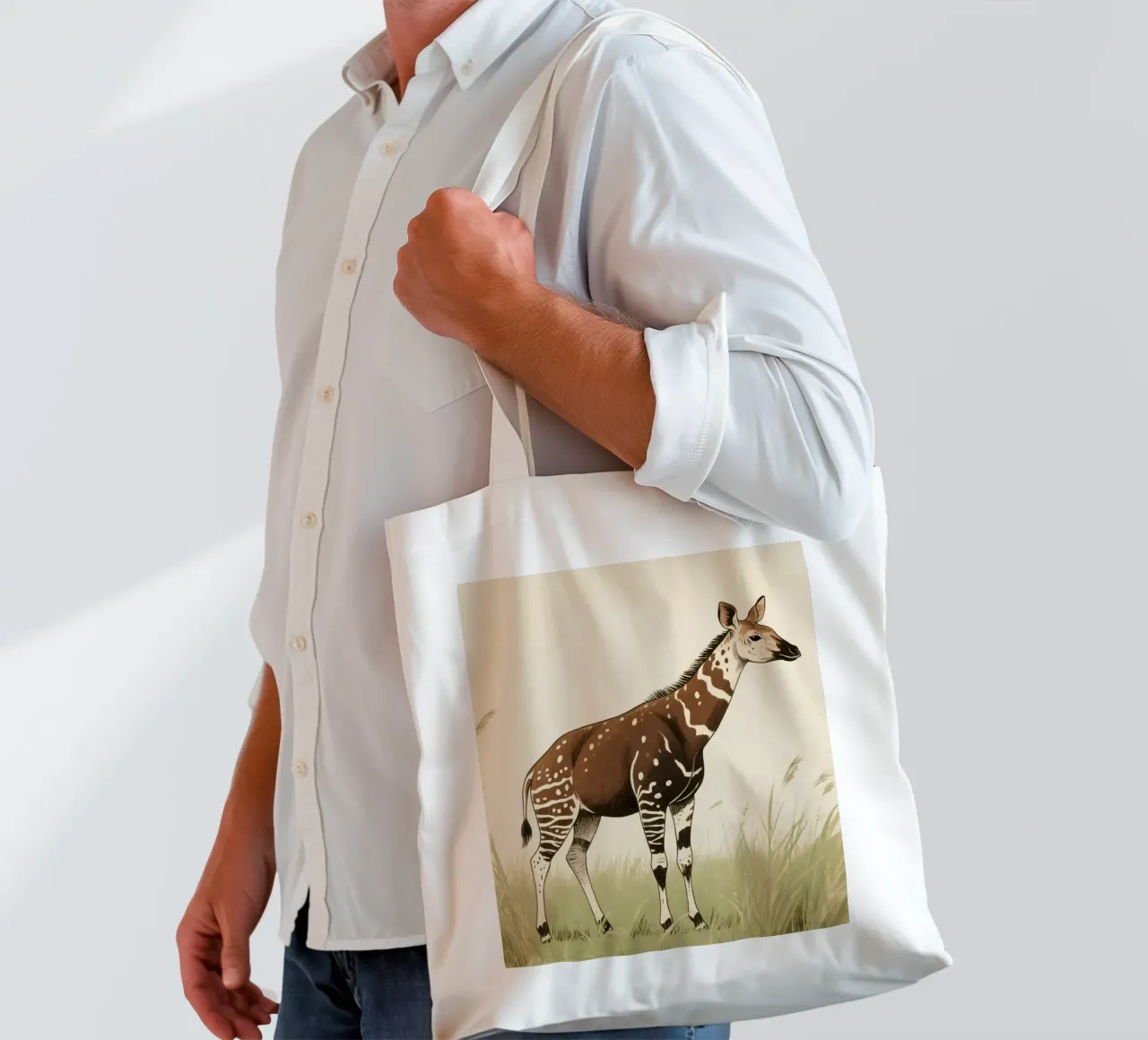 Animale Okapi borsa in juta da knowledge