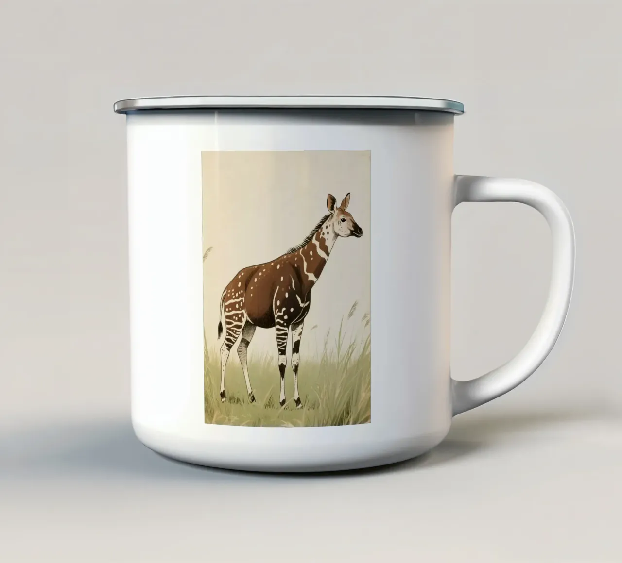 Animale Okapi tazza in smalto da knowledge