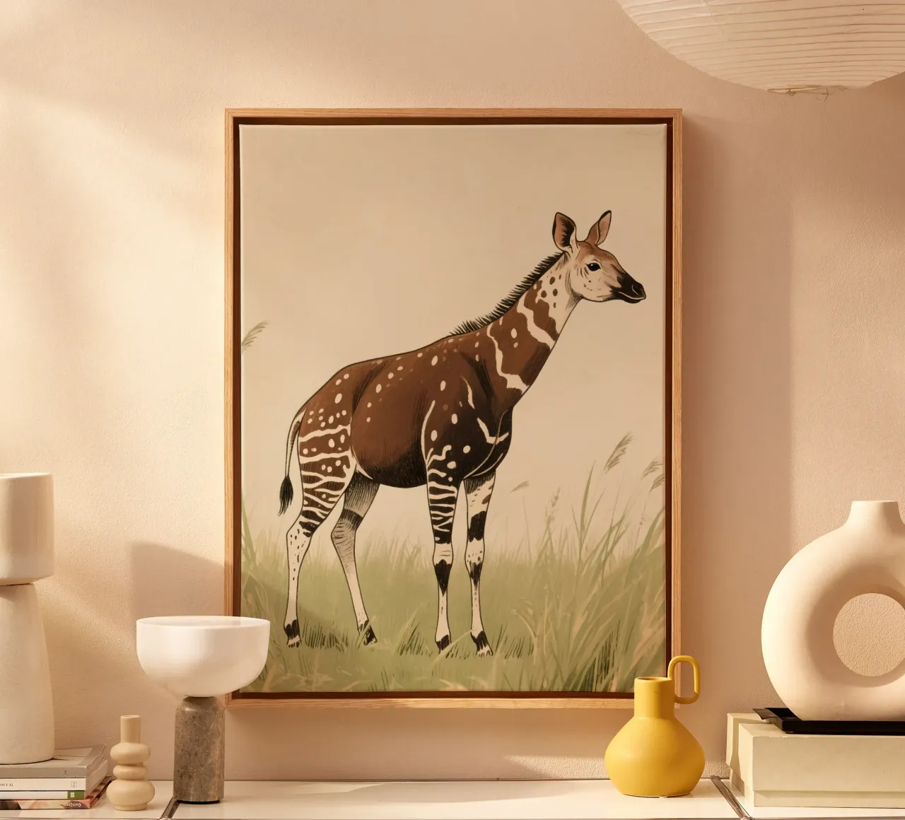 Okapi Tier Leinwand mit Schattenfugenrahmen von knowledge