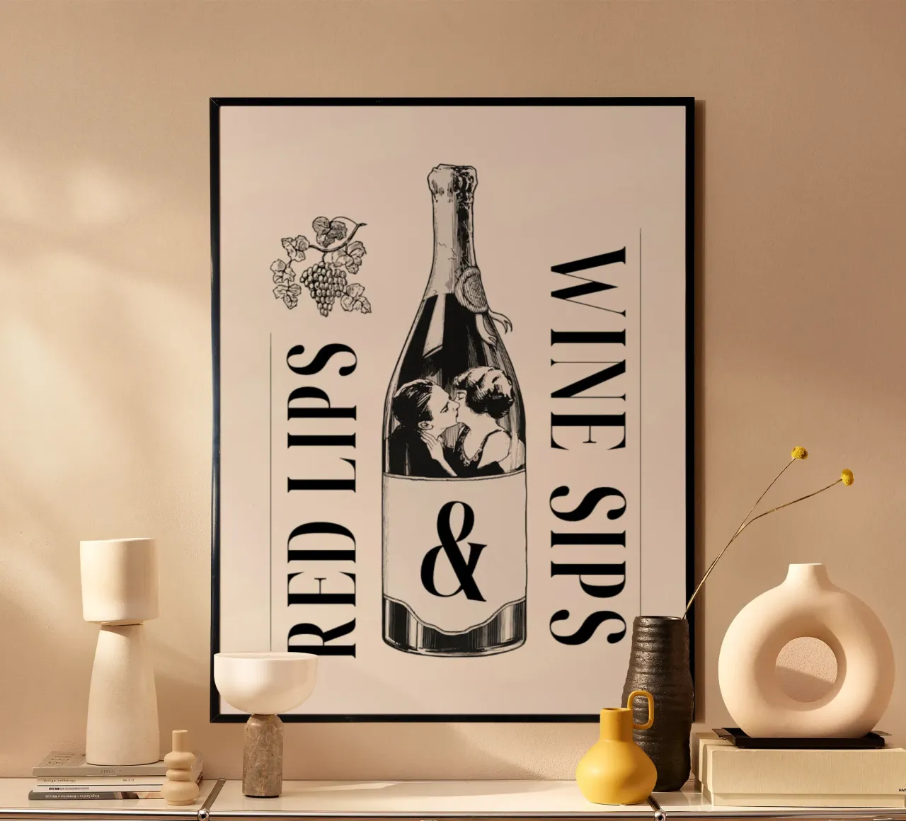 Wine Day poster con telaio in plastica da Dreamer10