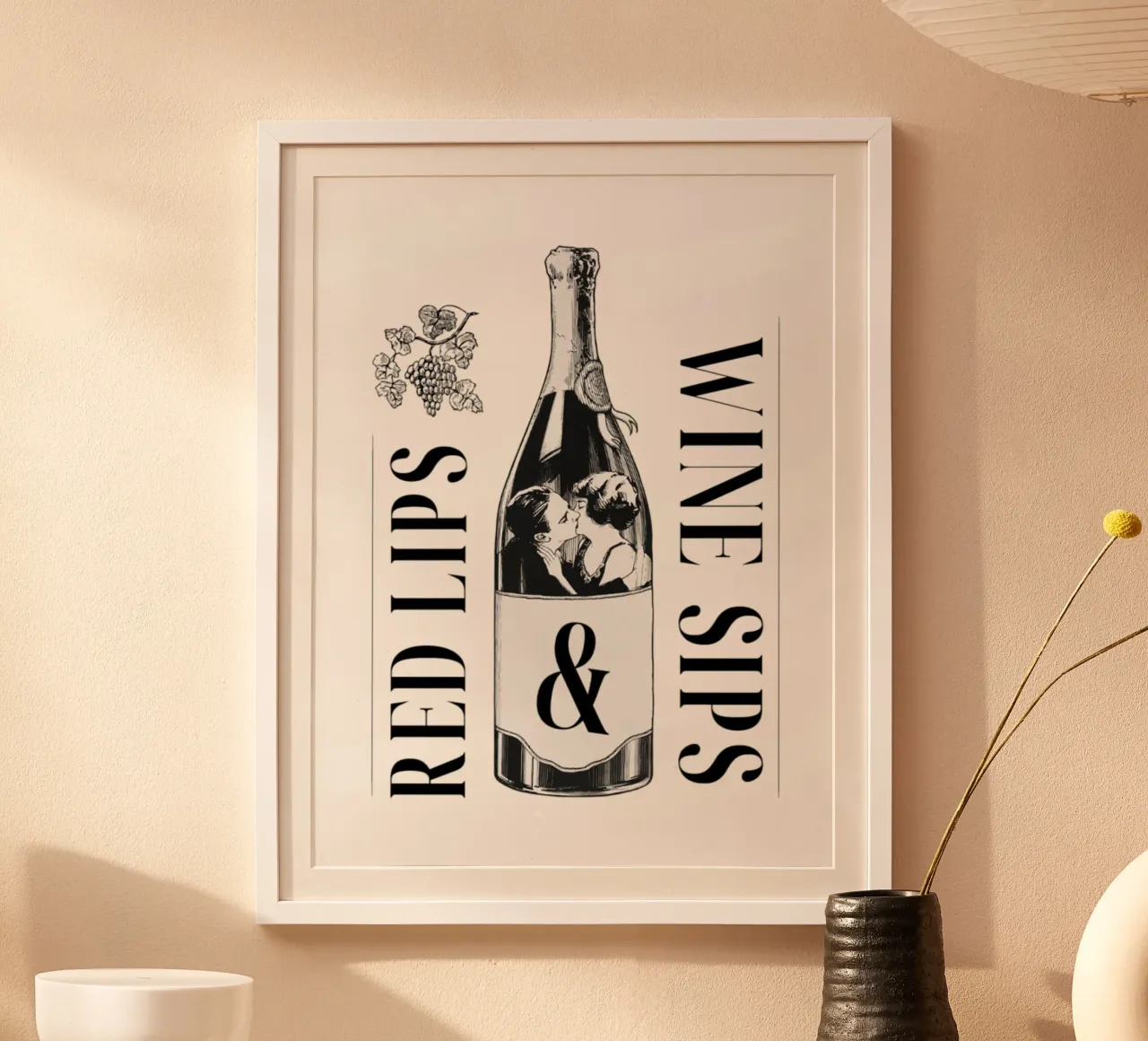 Wine Day poster con telaio in plastica da Dreamer10