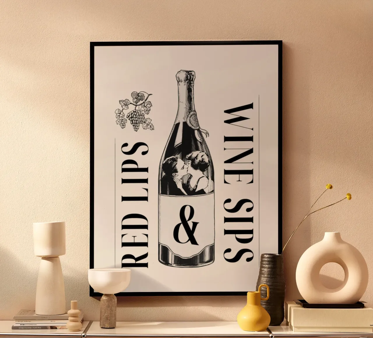 Wine Day poster con telaio in plastica da Dreamer10