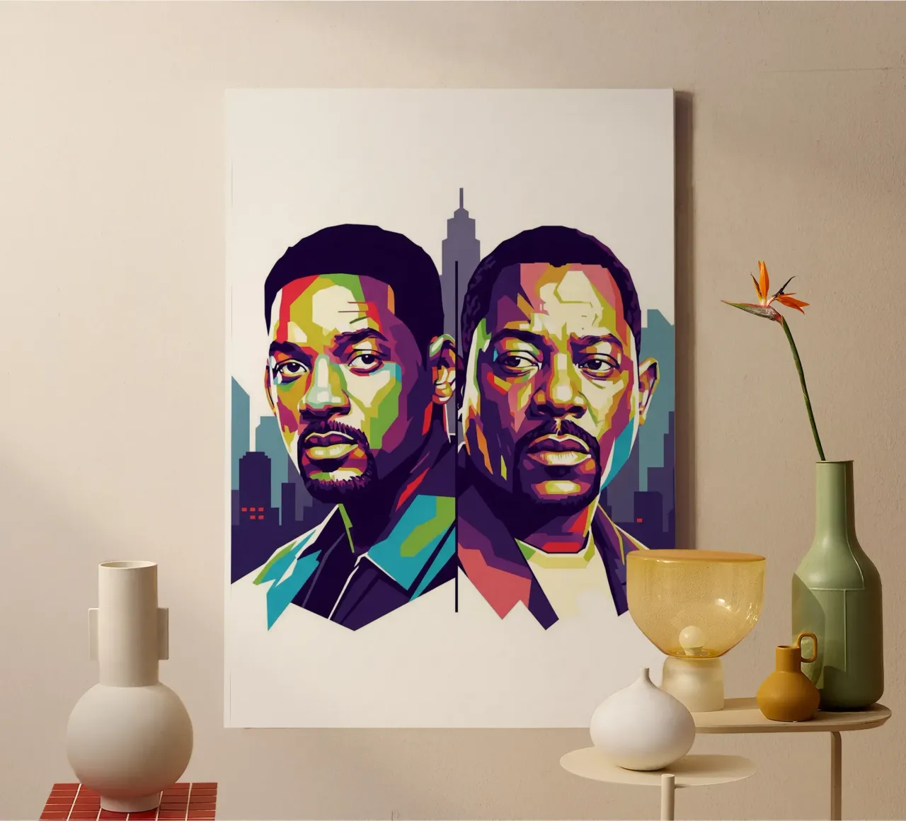 Bad Boys - Will Smith and Martin Lawrence canvas with Floater frame by Hantamrata