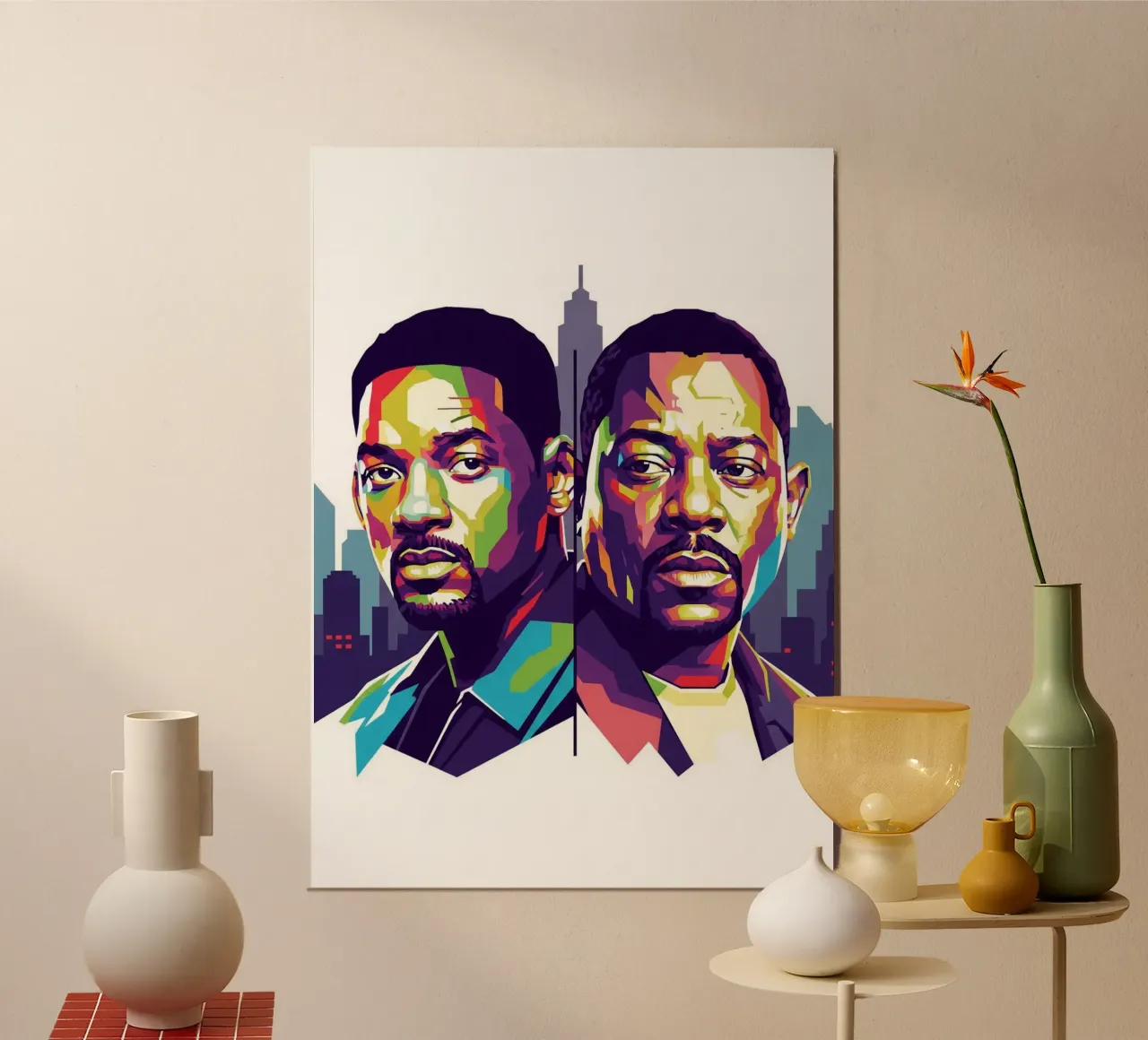 Bad Boys - Will Smith e Martin Lawrence poster con telaio in legno da Hantamrata
