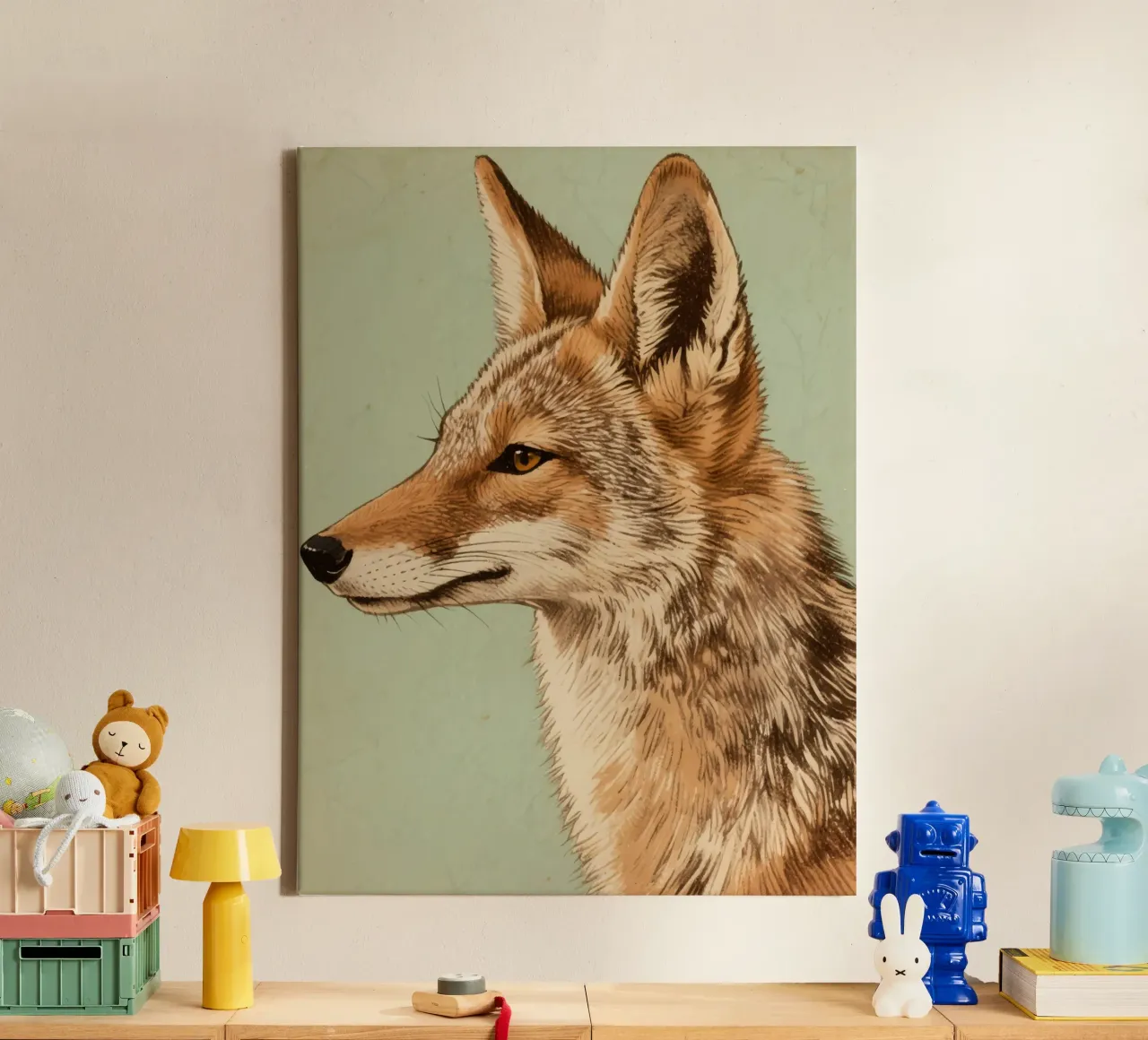 Jakhals canvas met Baklijst van knowledge