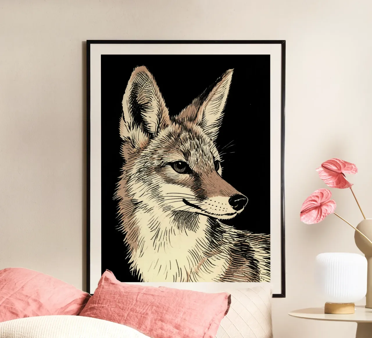 Coyote poster con telaio in plastica da knowledge
