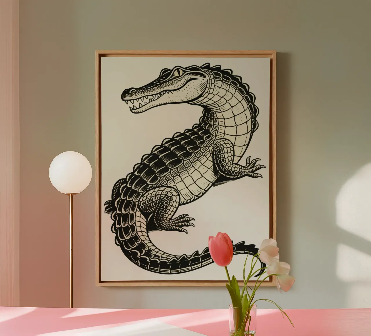 Alligator canvas with Floater frame by knowledge