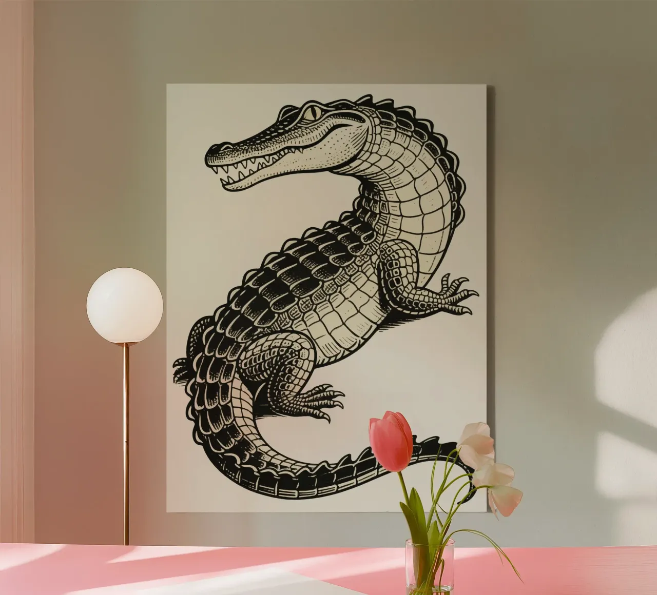 Alligator canvas with Floater frame by knowledge