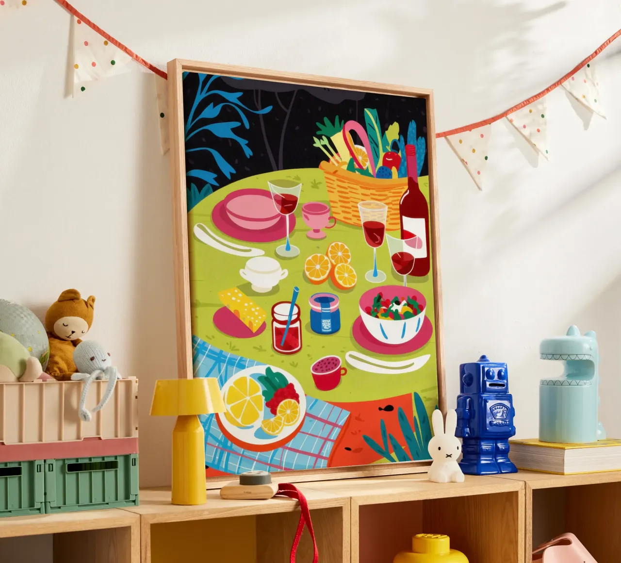 Pastoraal Picknick Genot canvas met Baklijst van Sure Paint