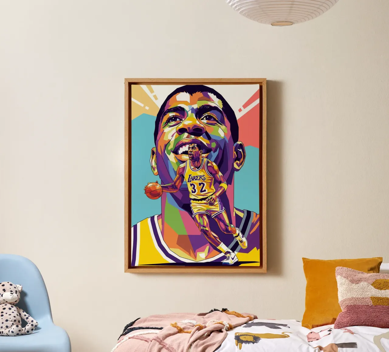 Magic Johnson the legend canvas with Floater frame by Hantamrata