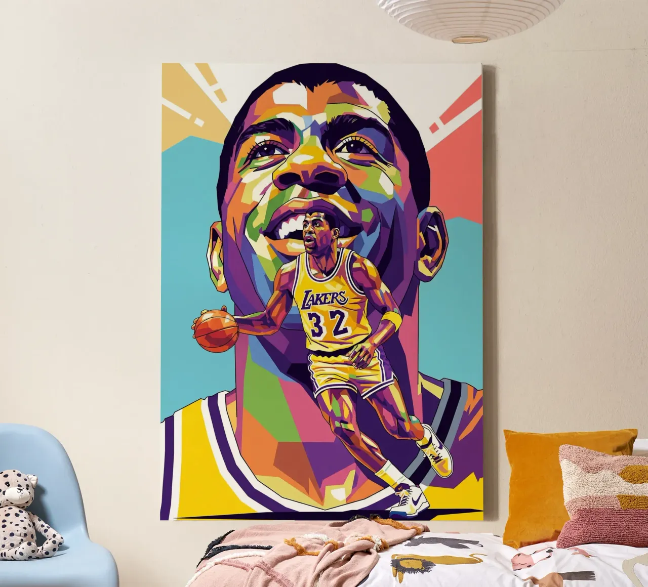 Magic Johnson the legend canvas with Floater frame by Hantamrata