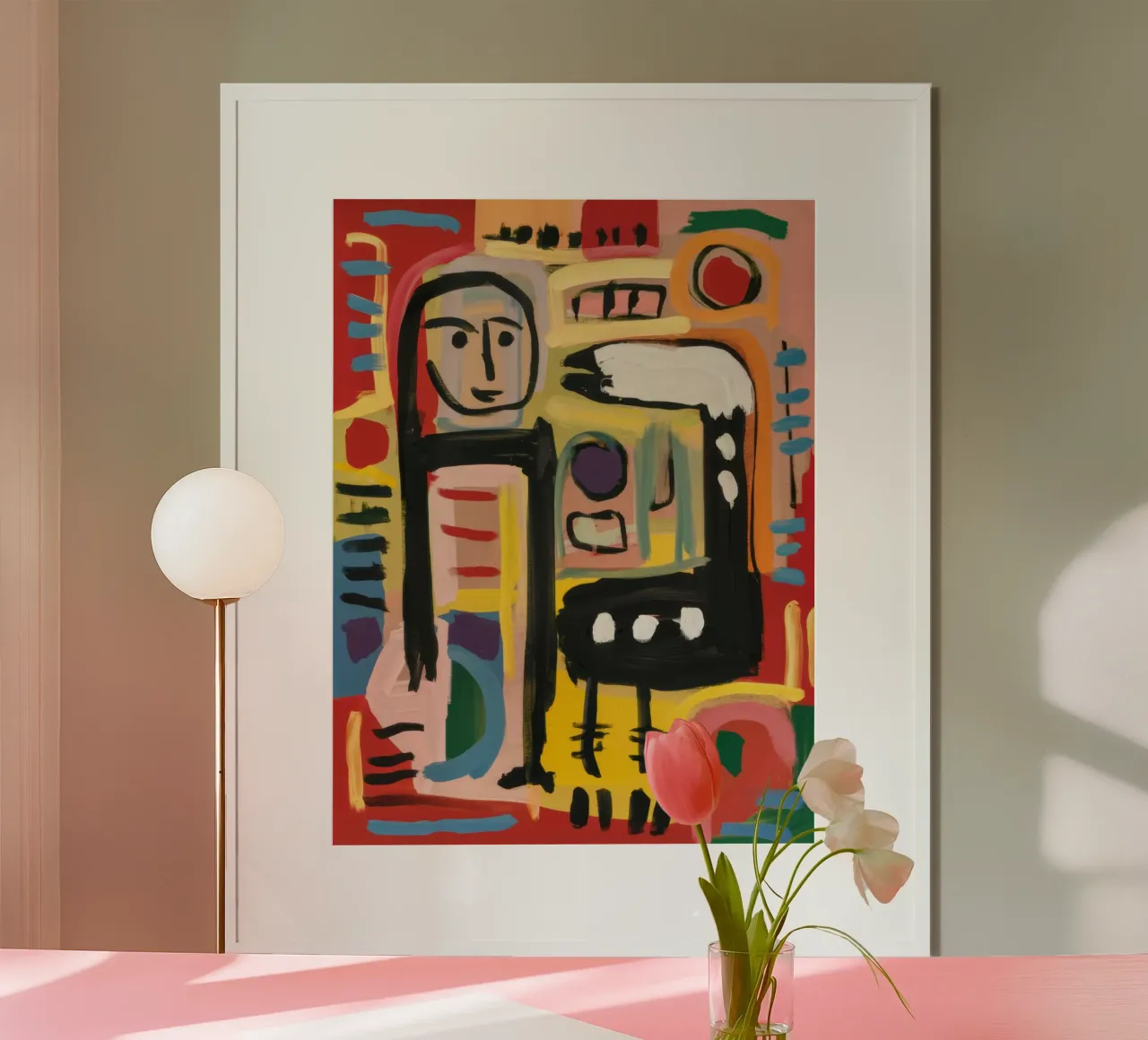Totem figura primordiale poster con telaio in legno da Enter Bloom