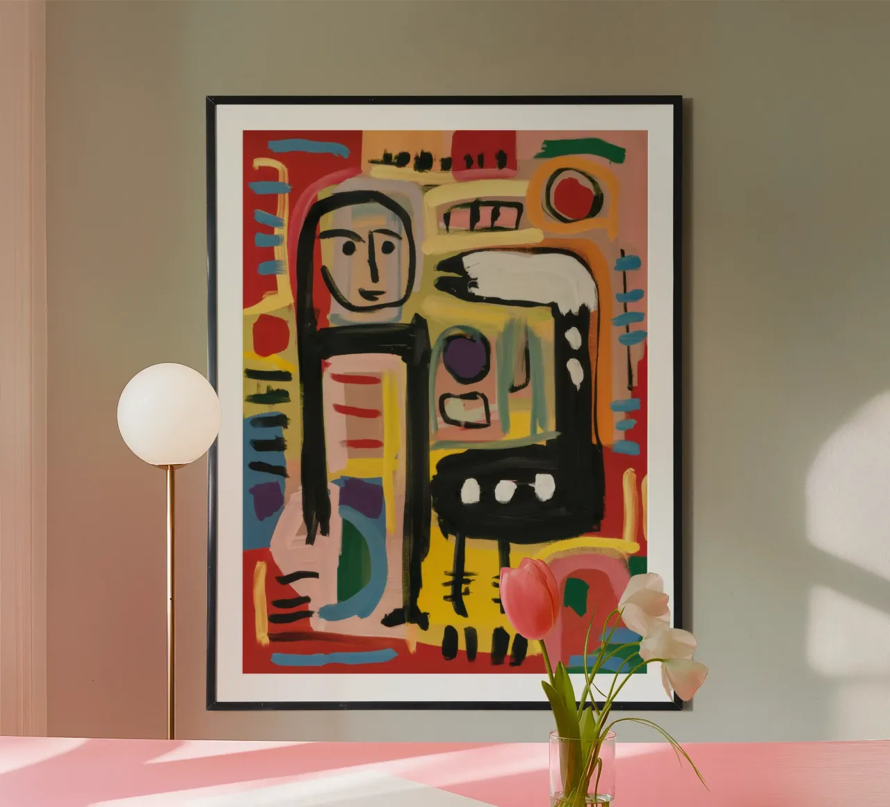 Totem figura primordiale poster con telaio in legno da Enter Bloom