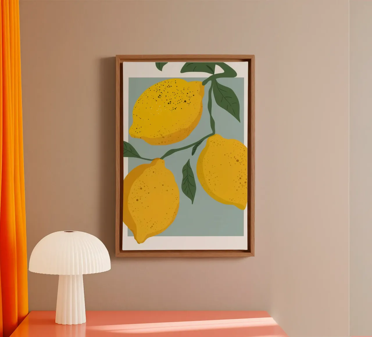Golden Lemon Duet canvas with Floater frame by Sure Paint