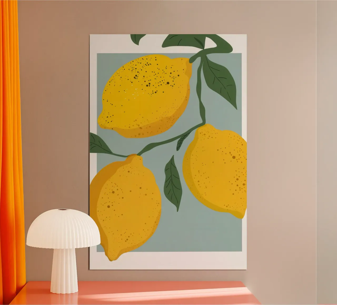 Duetto di limoni d'oro poster con telaio in legno da Sure Paint