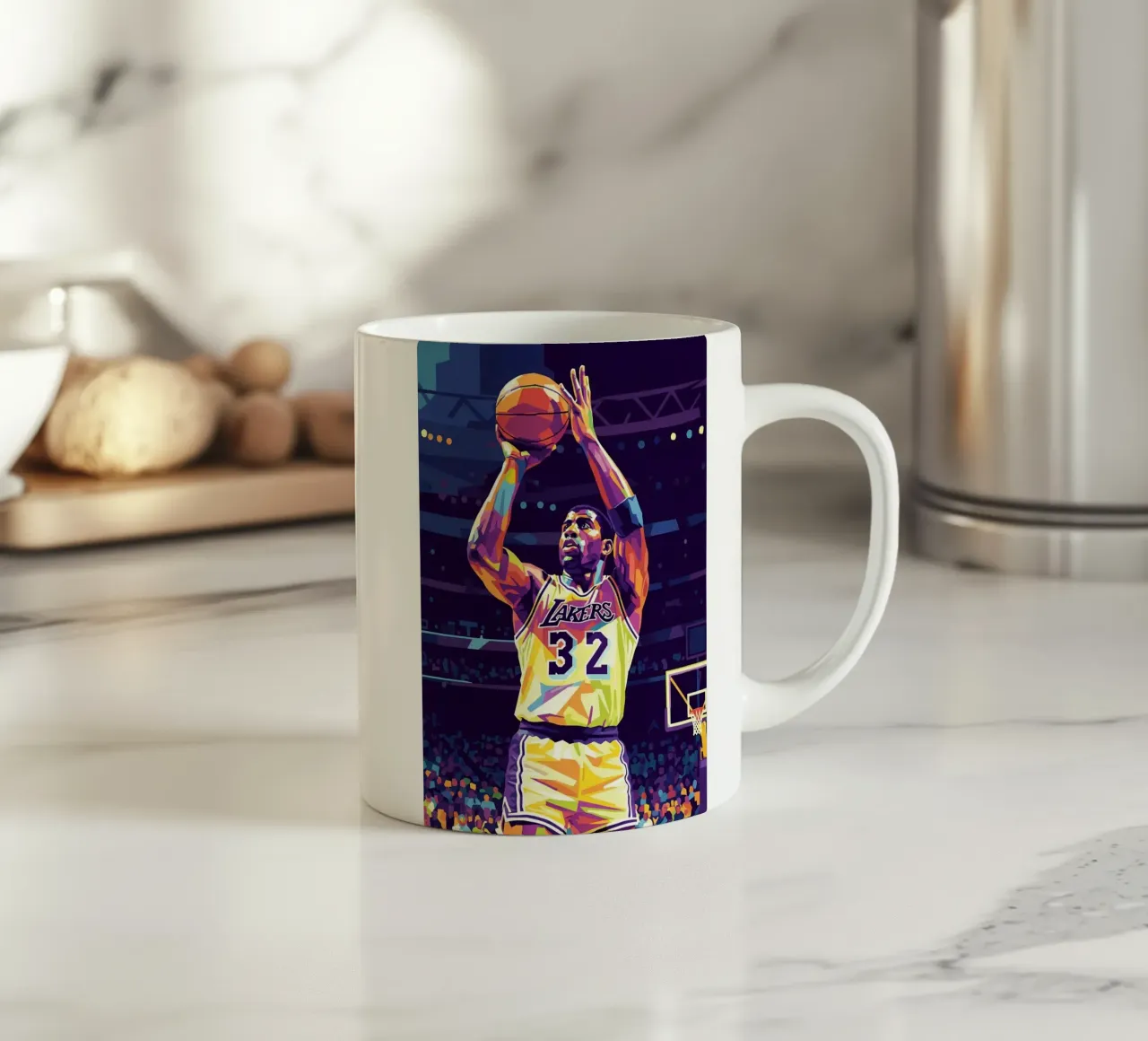 Magic Johnson in prima serata tazza in ceramica da Hantamrata