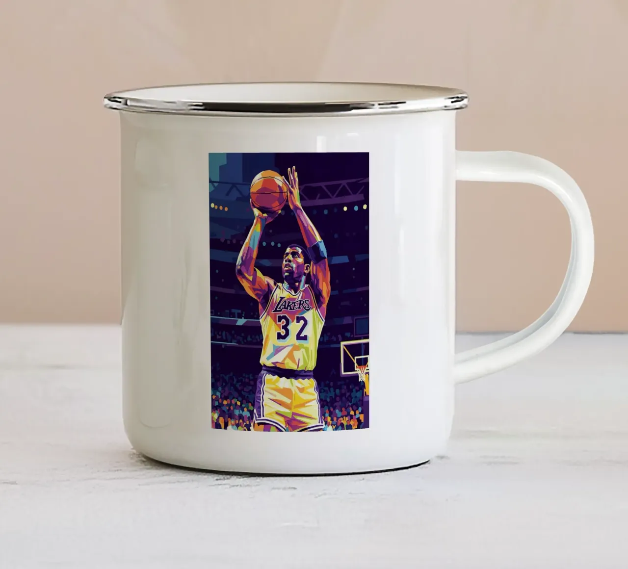 Magic Johnson in prima serata tazza in smalto da Hantamrata