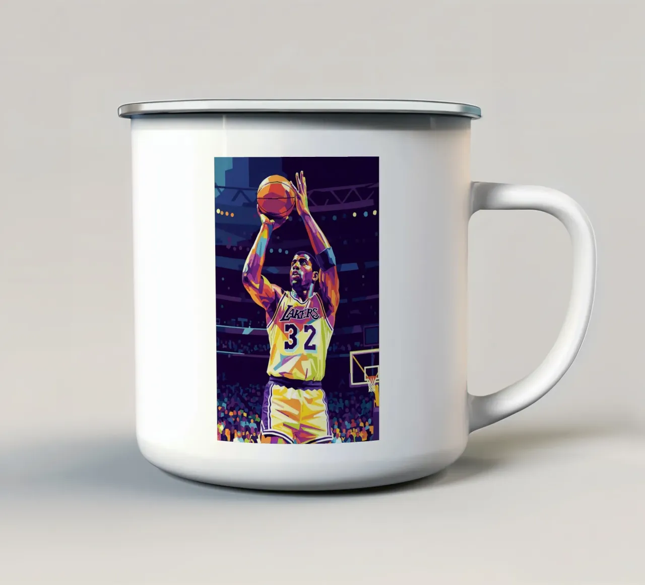 Magic Johnson in prima serata tazza in smalto da Hantamrata