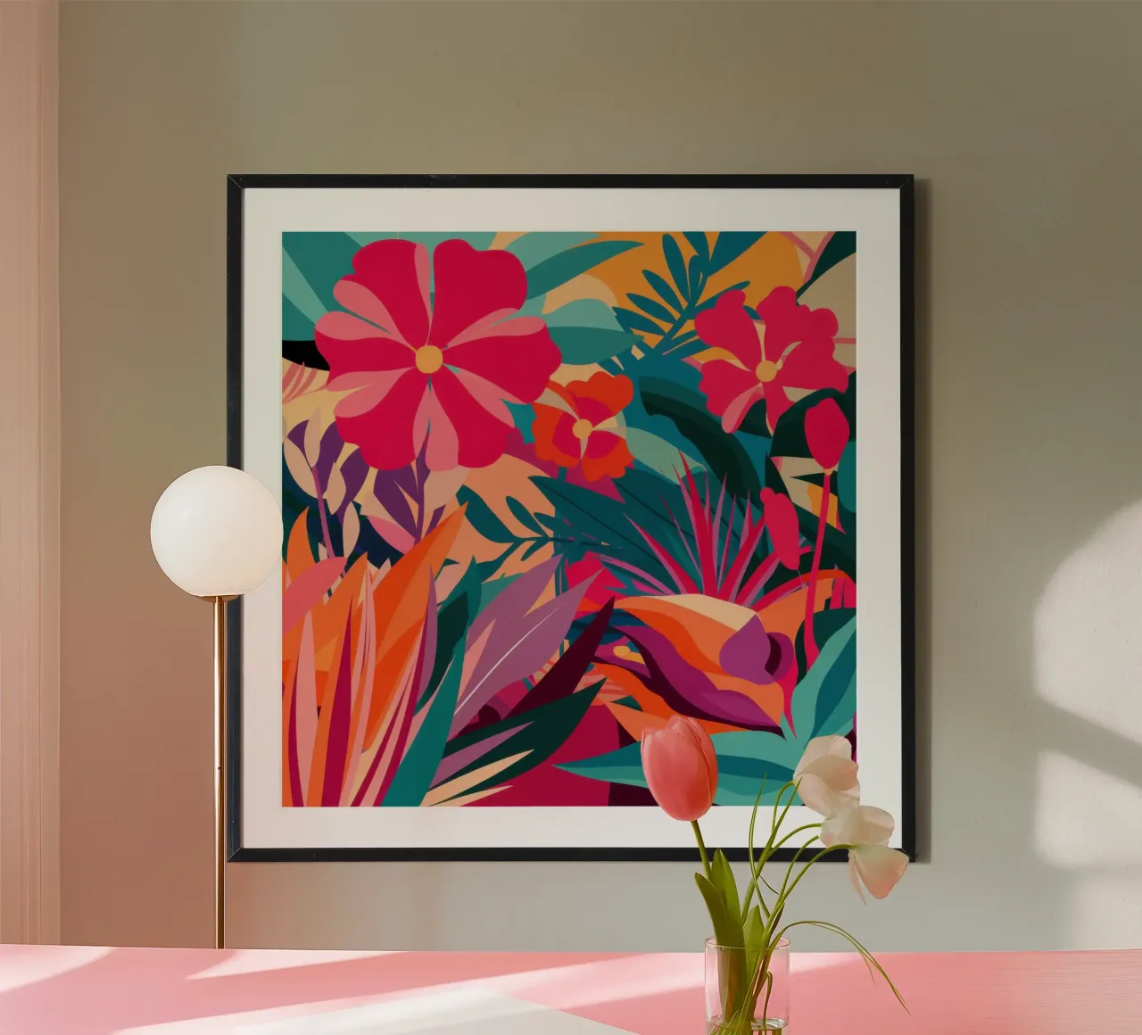 Vurig abstract boeket poster van Moon Revolver