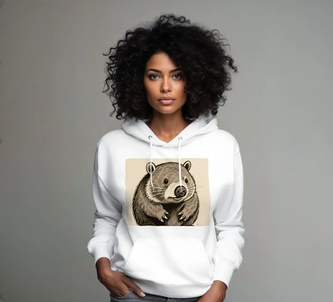 Wombat felpa con cappuccio da knowledge