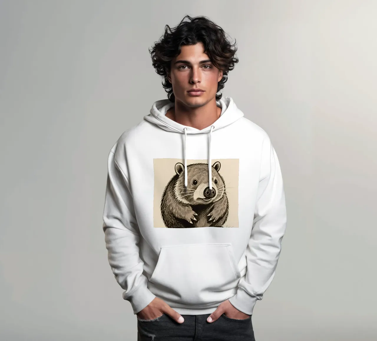 Wombat felpa con cappuccio da knowledge