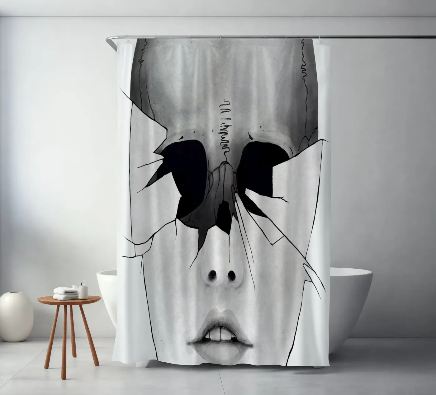 Broken Duschvorhang von Kuba Gornowicz