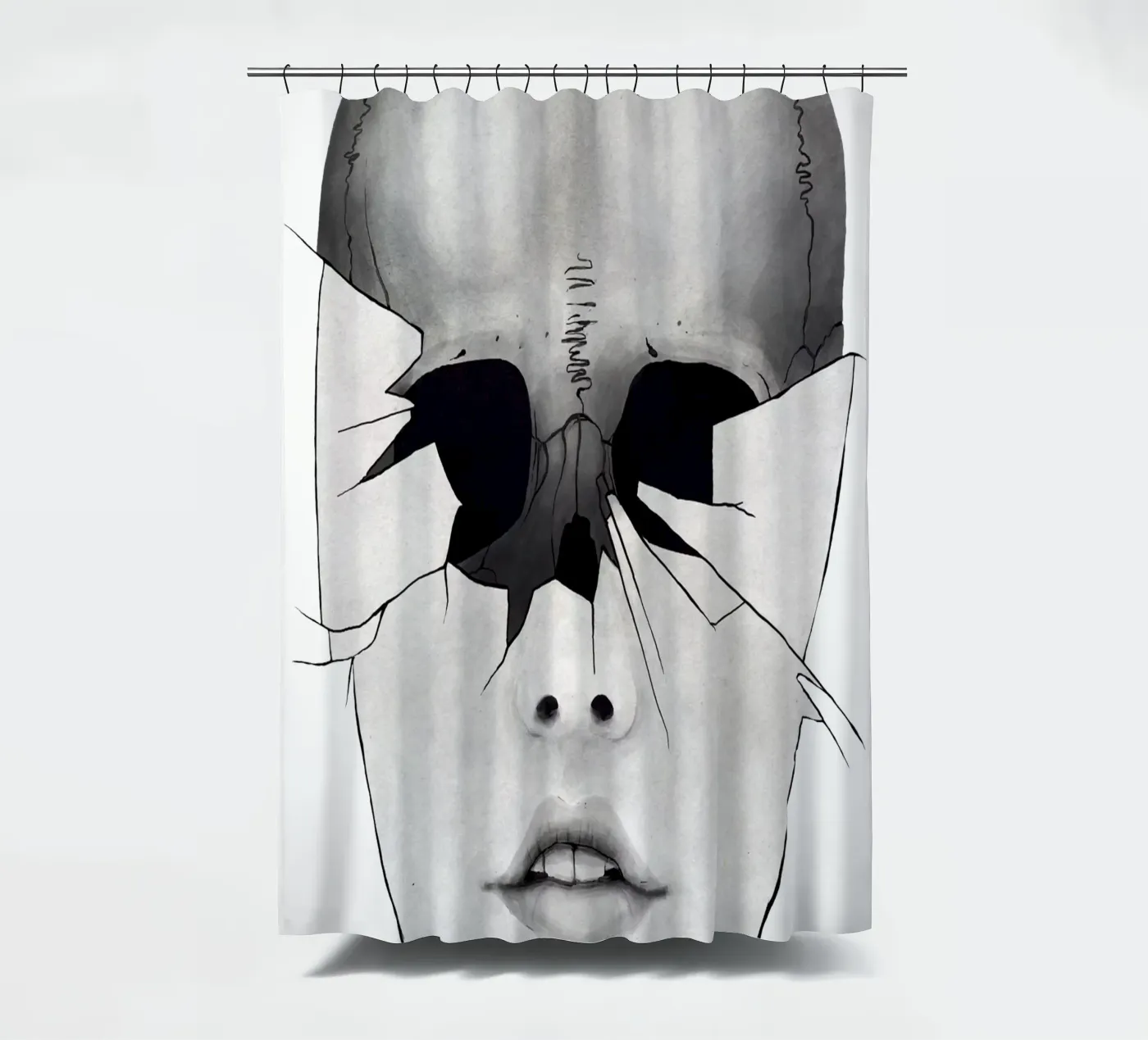 Broken Duschvorhang von Kuba Gornowicz