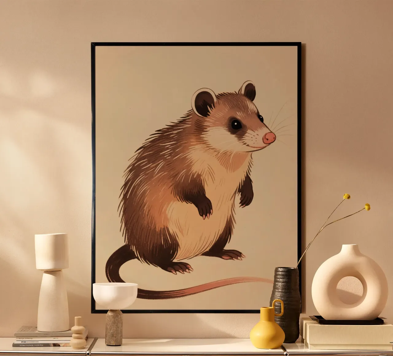 Opossum poster con telaio in plastica da knowledge
