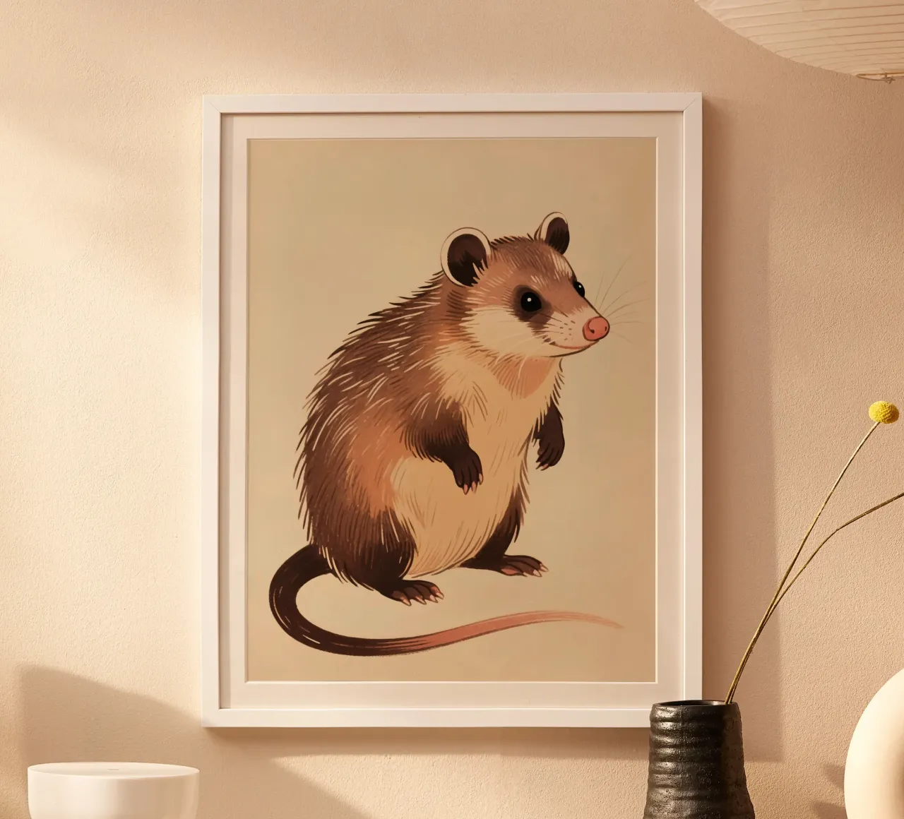 Opossum poster con telaio in plastica da knowledge