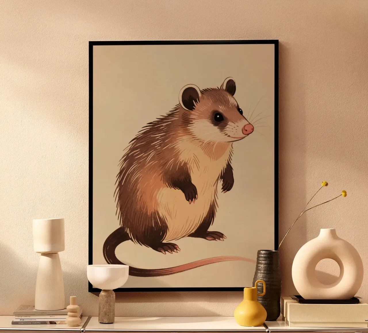 Opossum poster con telaio in plastica da knowledge