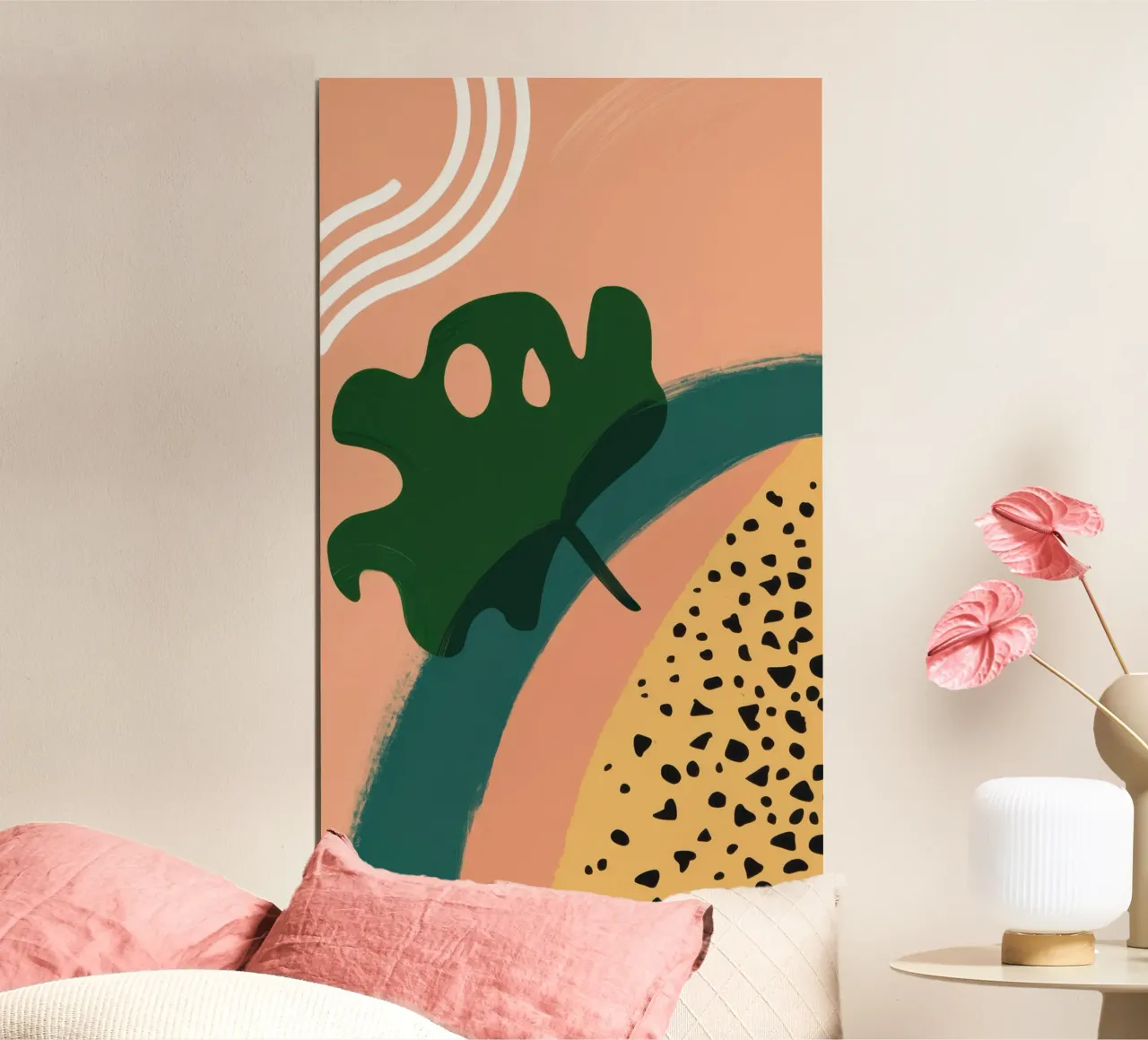 Forma di foglia minimalista poster con telaio in alluminio da Sure Paint