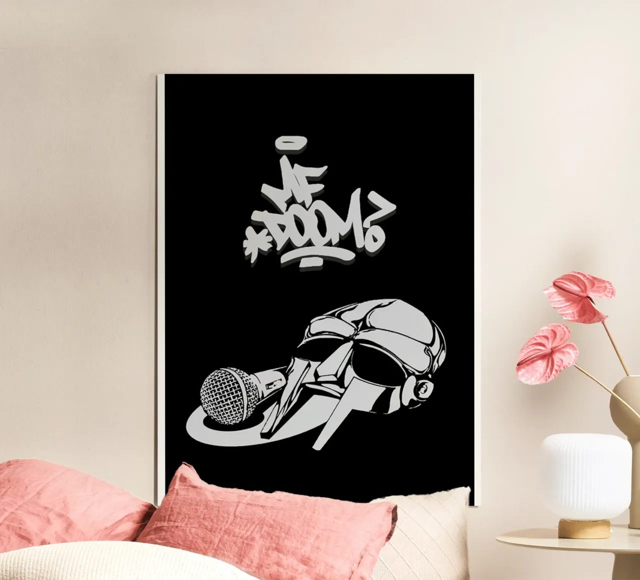 MF DOOM König Poster mit Aluminium Rahmen von Jonathan Phillips