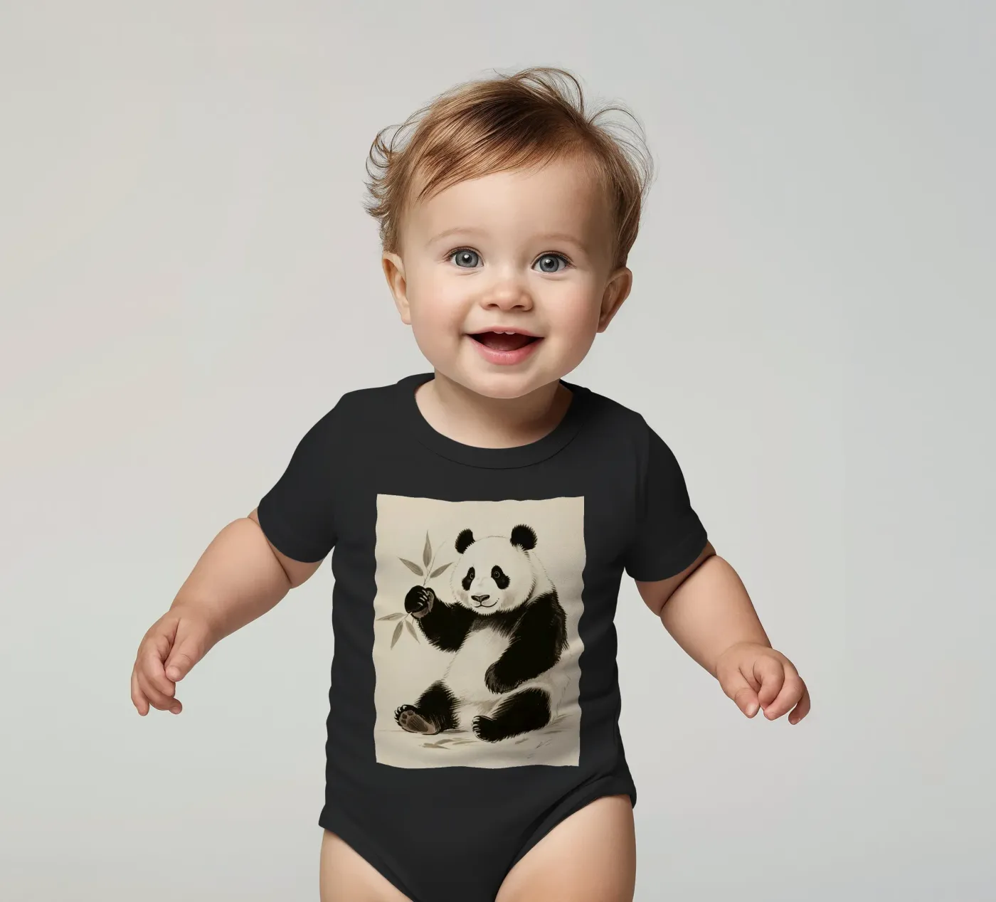 Panda body neonato maniche corte da knowledge