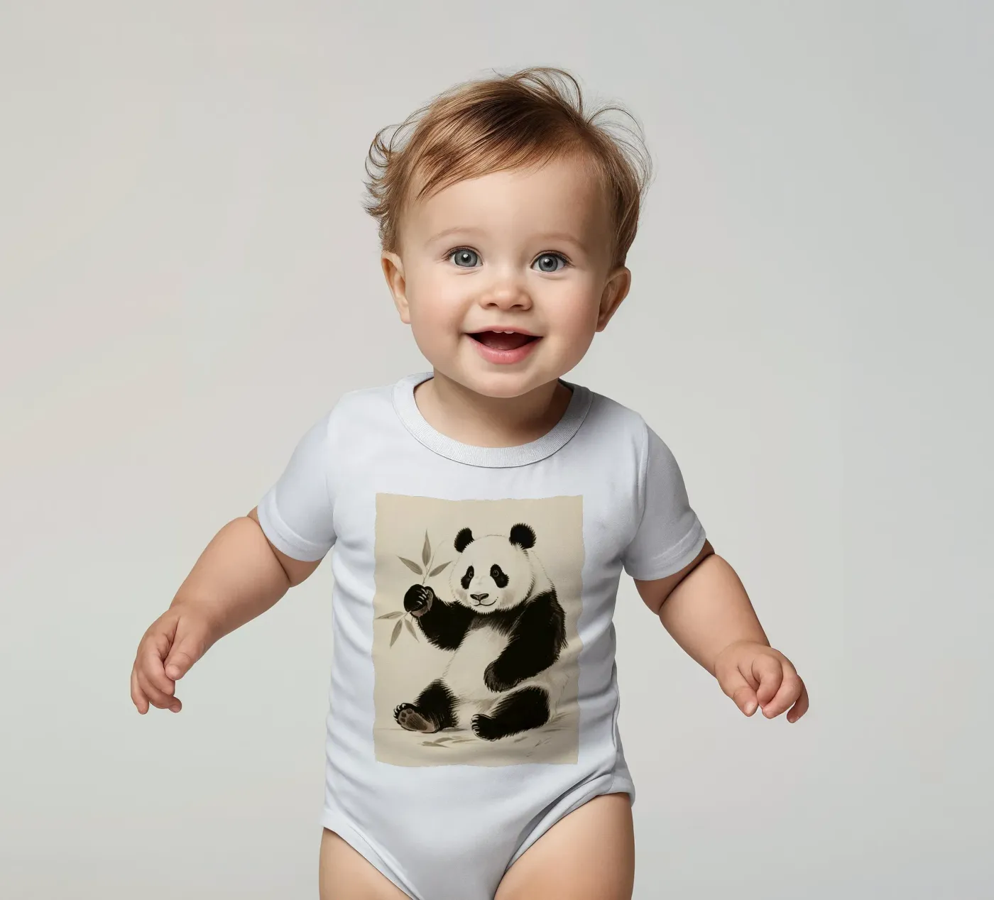 Panda body neonato maniche corte da knowledge