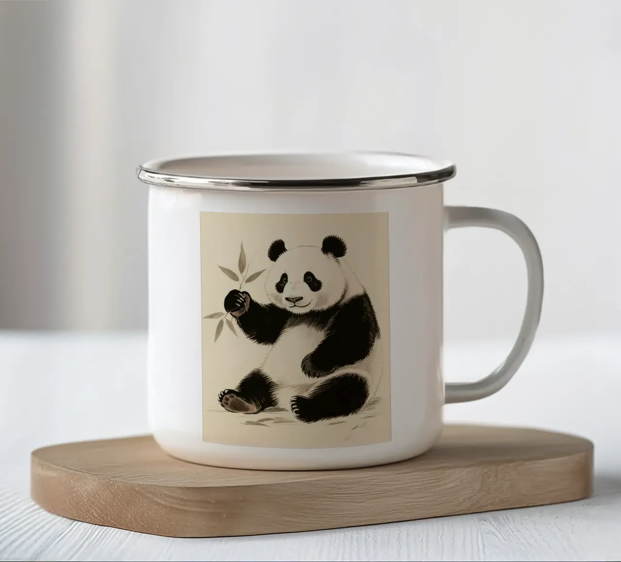 Panda tazza in smalto da knowledge